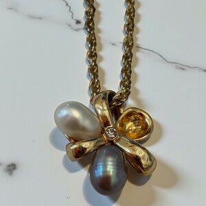 Vintage Rare French Jewelry Company Signed LDADPR Faux Pearl Estate Necklace